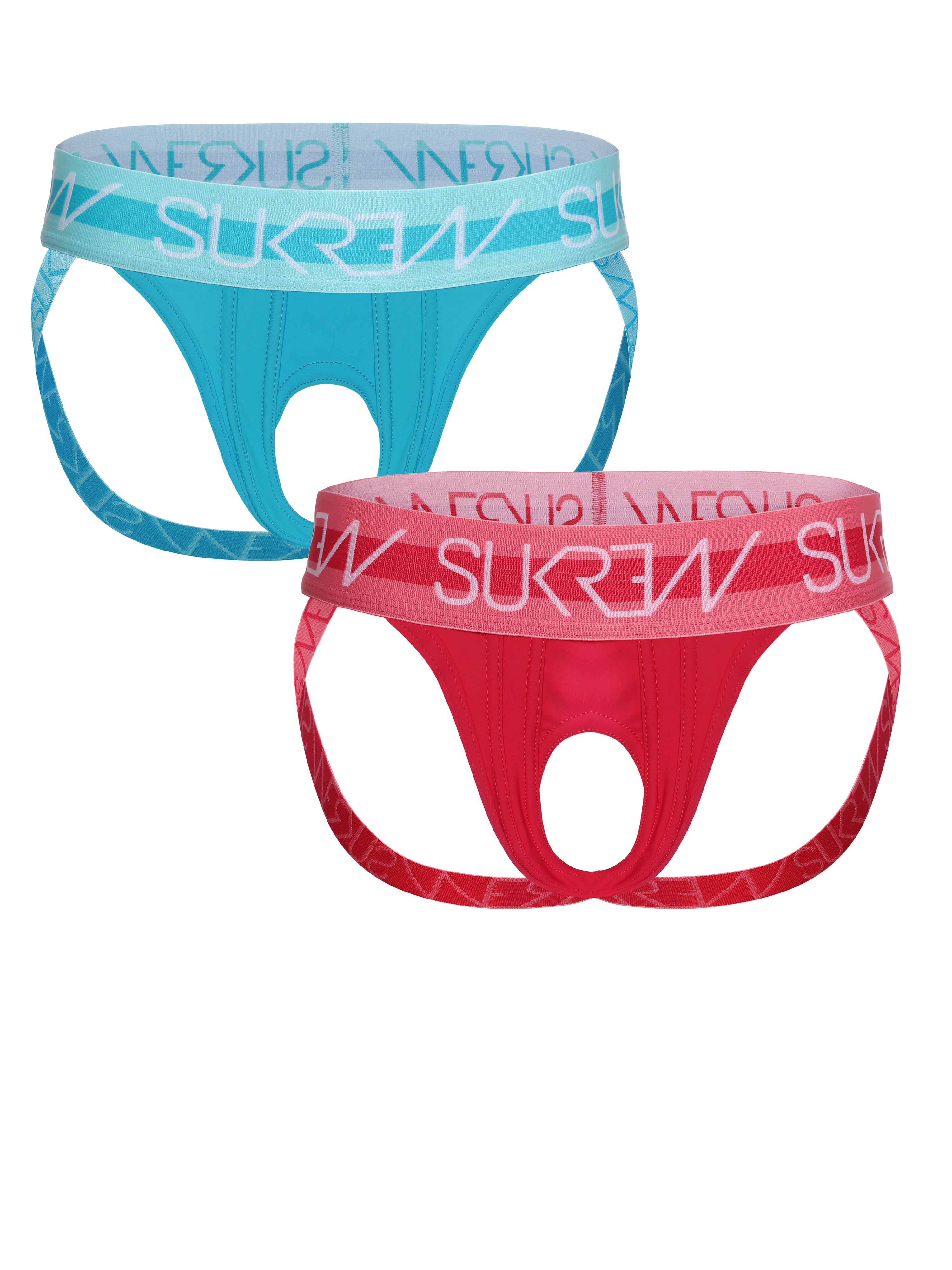 UStyle Jockstrap Multipack Deep Coral & Scuba Blue SUKREW