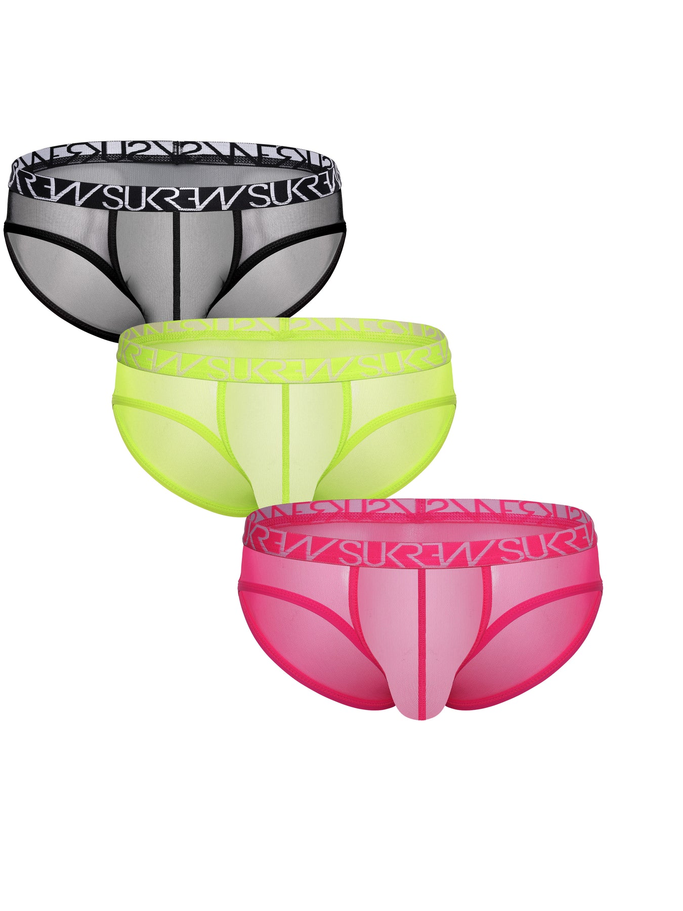 Sheer Low-Rise Brief Multipack - Underground Black, Electric Pink & Ac ...