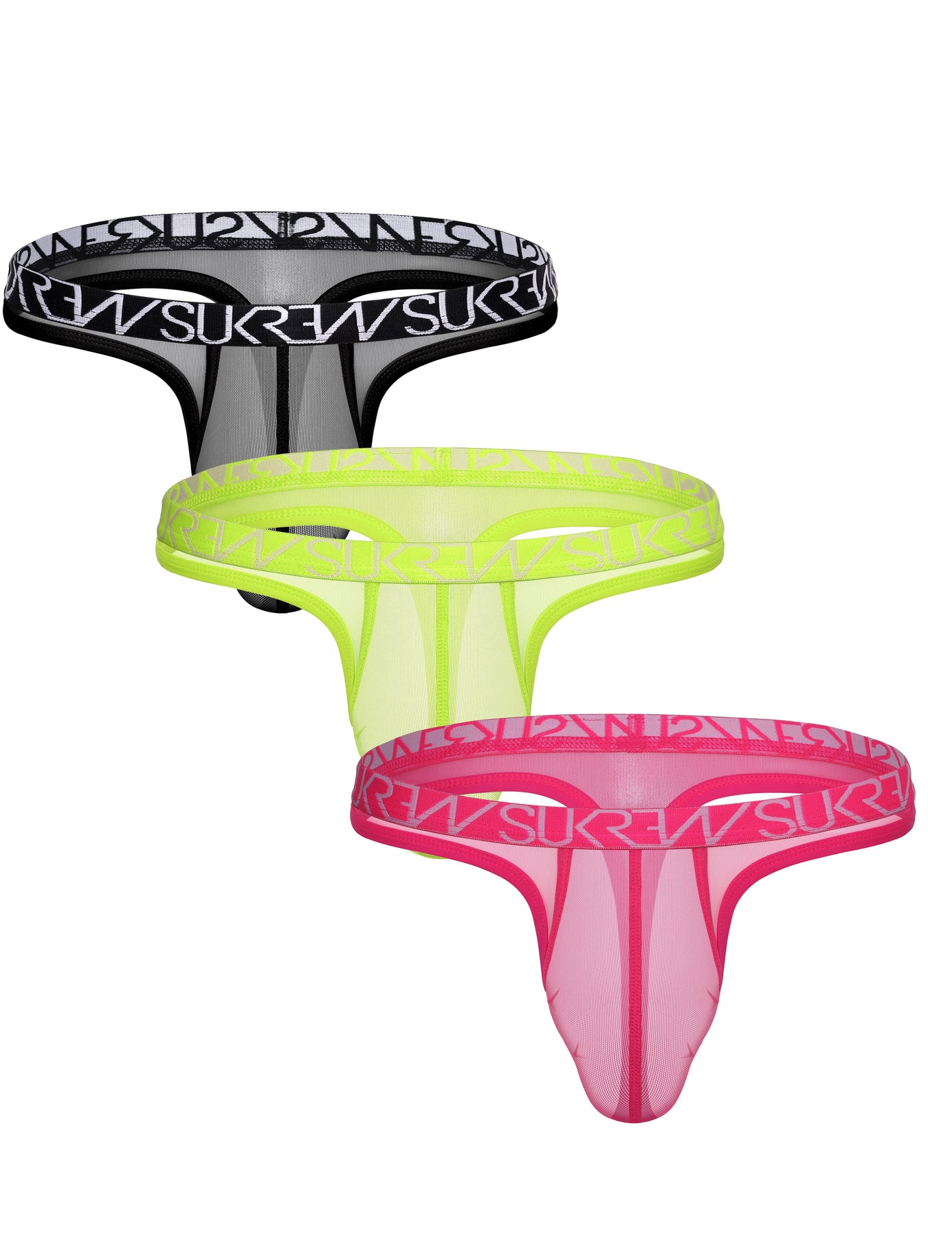 Sheer Low-Rise Thong Multipack - Underground Black, Electric Pink & Ac ...